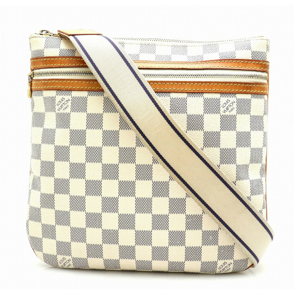 Louis Vuitton Damier Azur White Pochette Bosphore Shoulder Bag Crossbody u